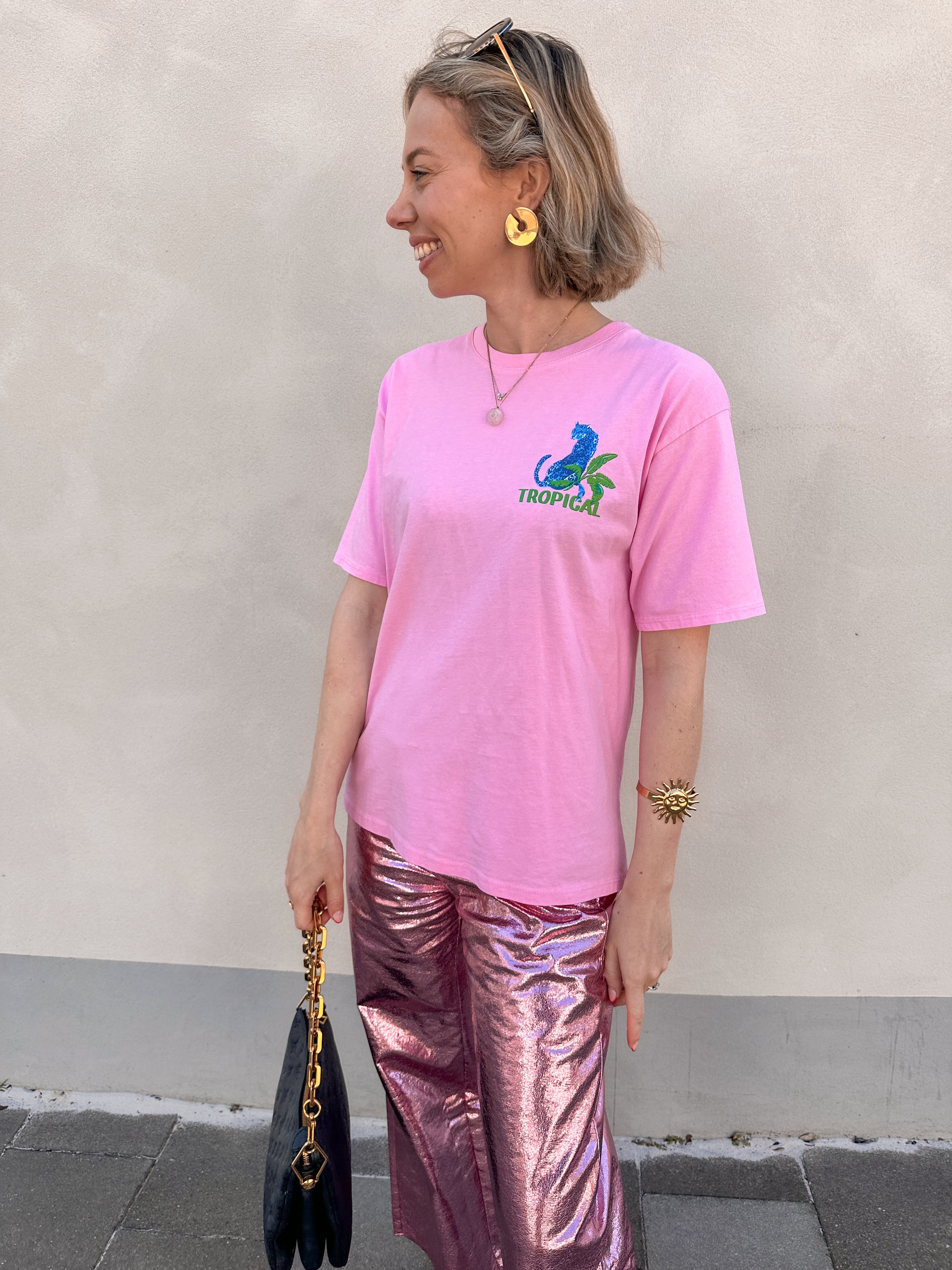 Coraçao t-shirt roze