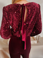 Evania jumpsuit burgundy