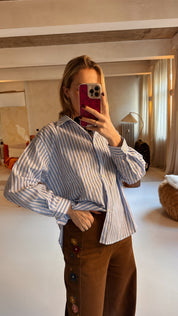 Claire Blouse blauw gestreept
