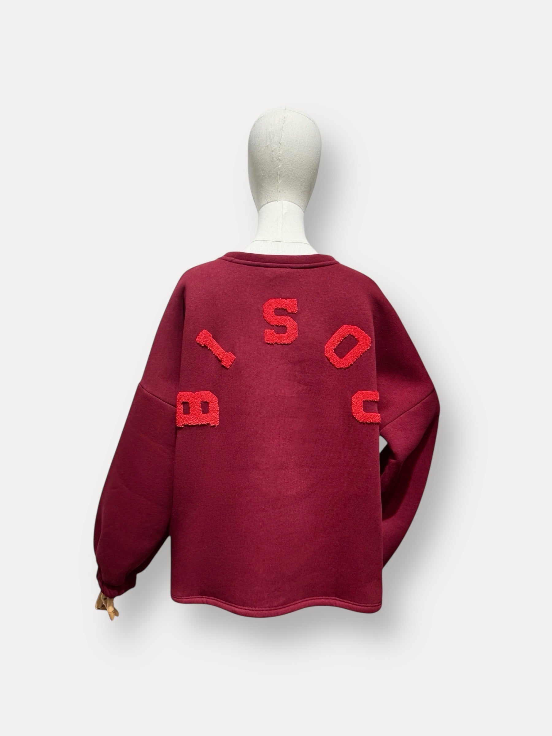 Bisous sweater burgundy/rood