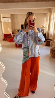 Tina blouse blauw/wit gestreept