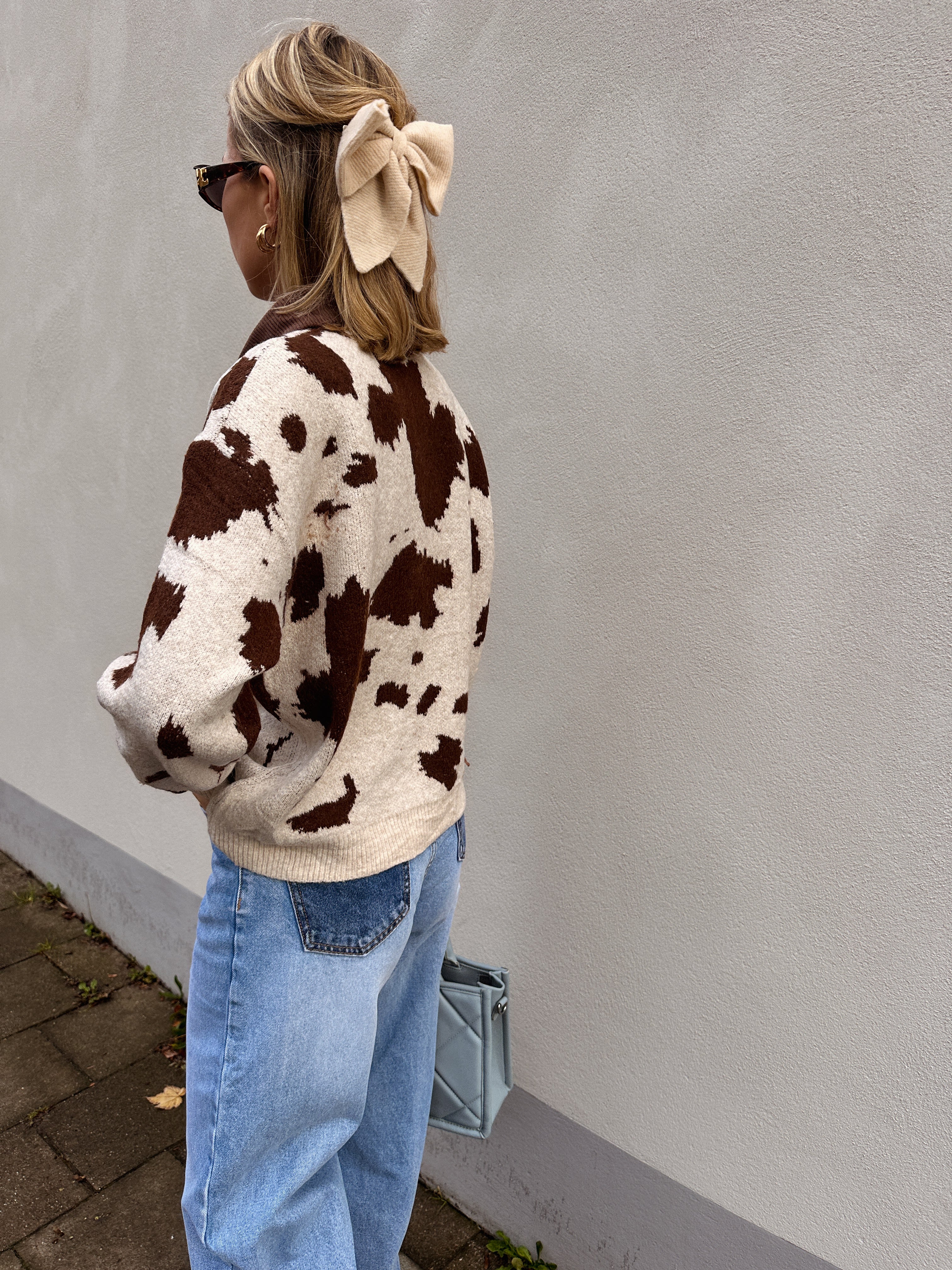 Babs gilet bruin/ecru gevlekt