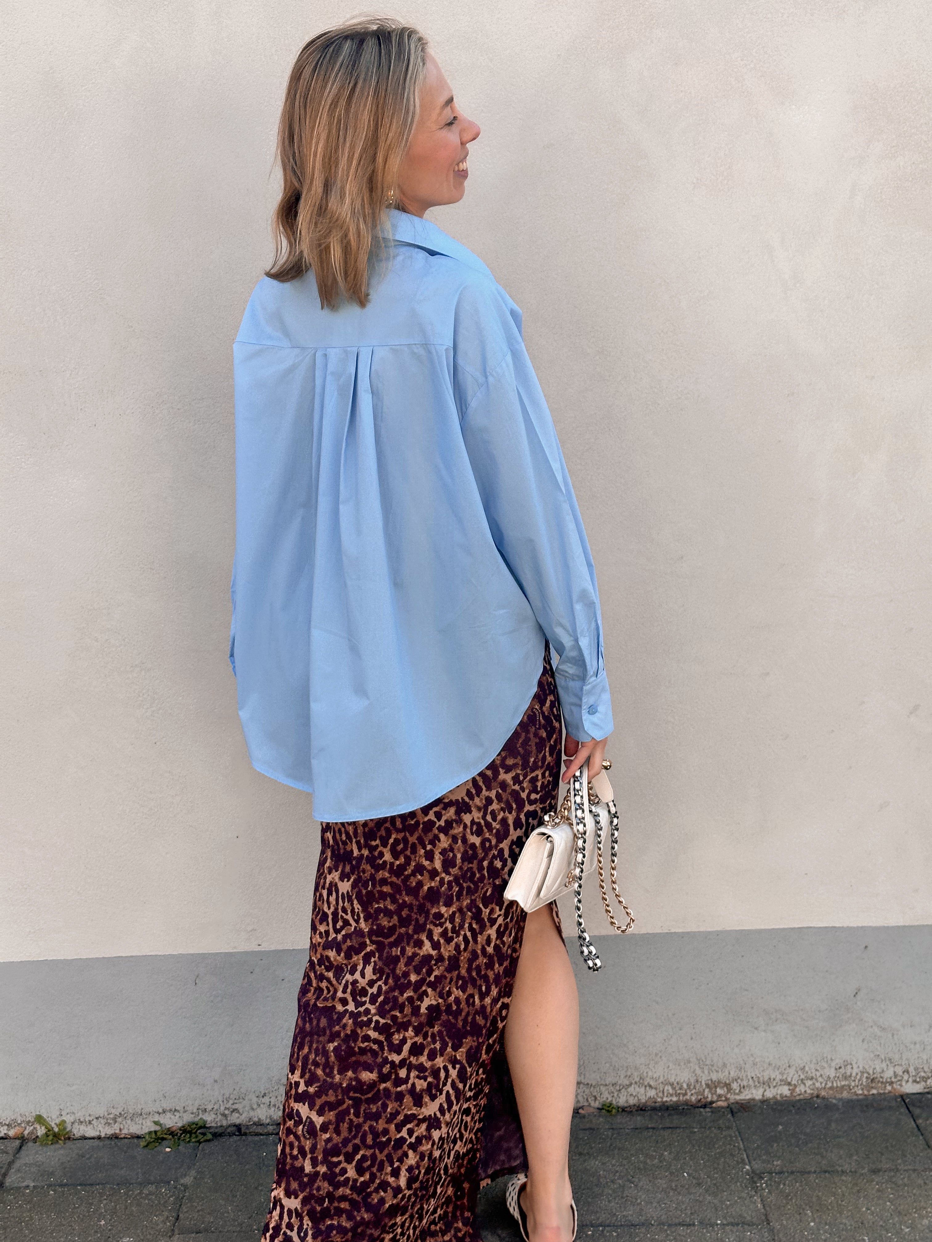 Soso blouse blauw met palmbomen