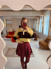 Gigi polo geel/bruin gestreept