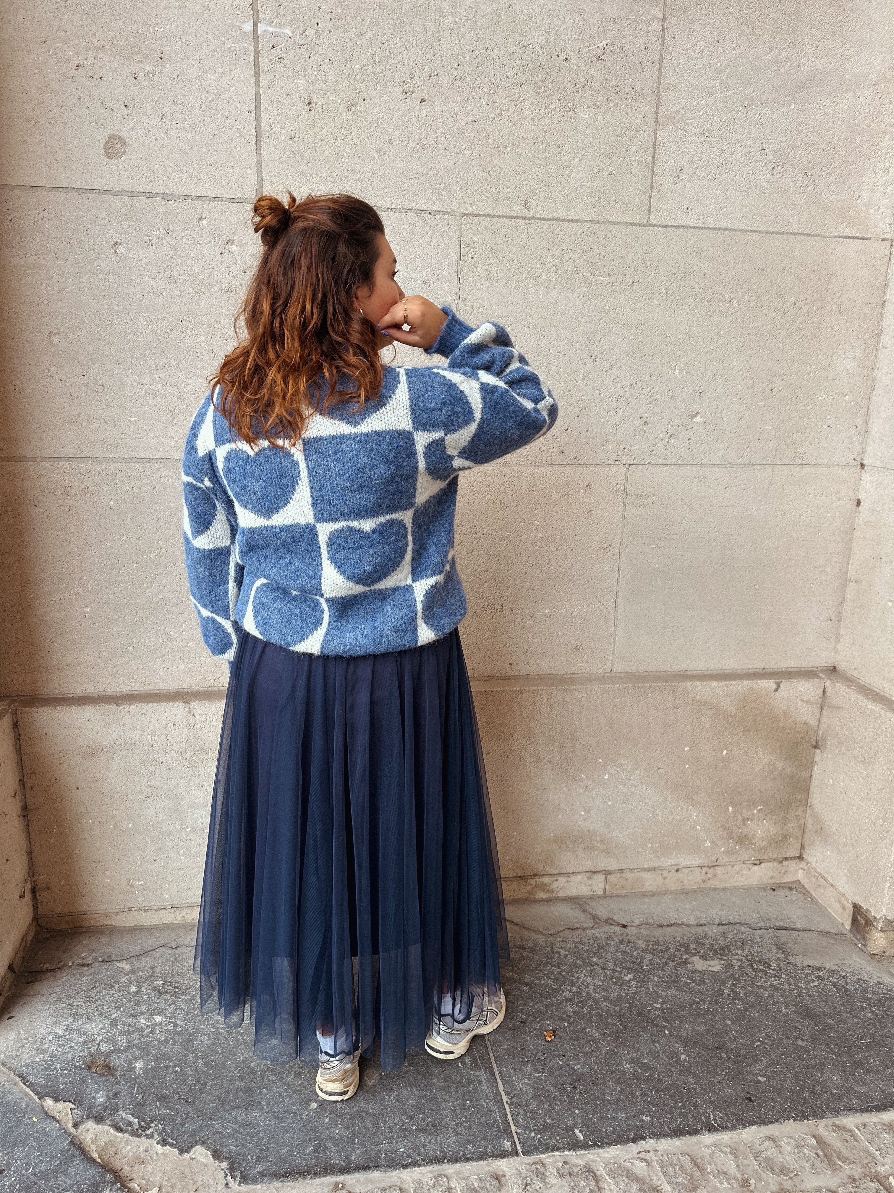 Yuna tule rok blauw