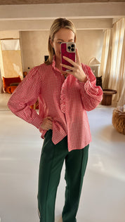 Vichy blouse rood