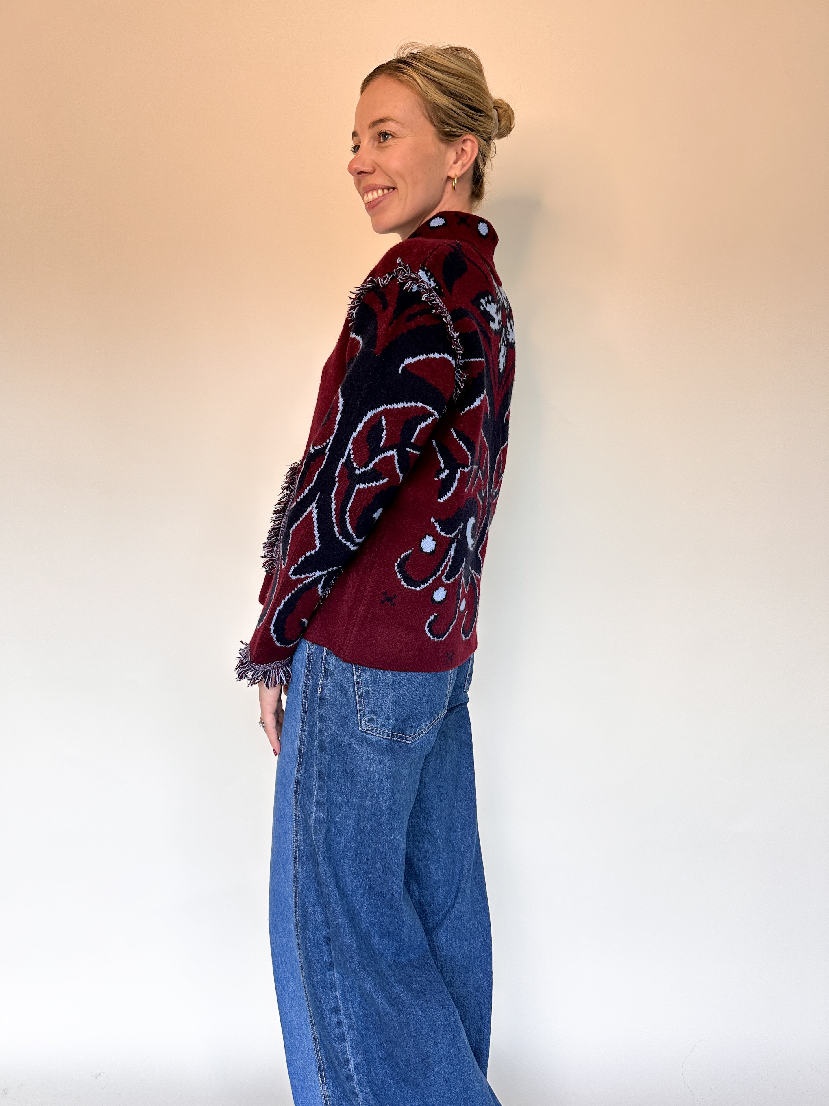 Noor gilet bordeaux