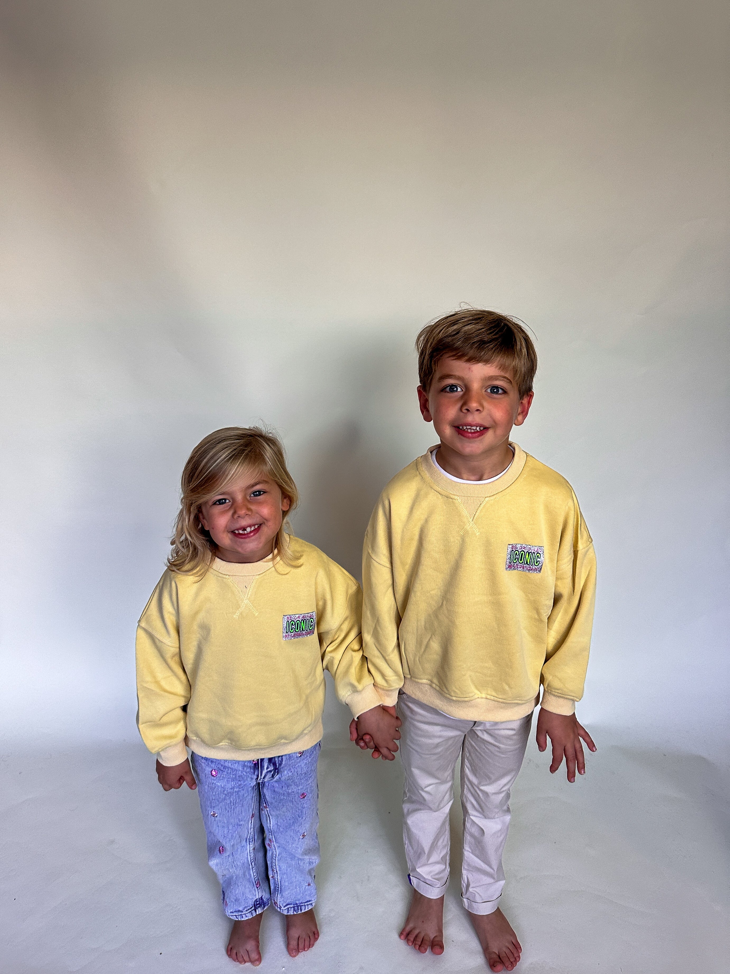 Zita sweater iconic lichtgeel kids