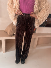 Naiya vloeren broek bruin 49-14305-W