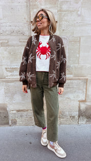 Palmtree fleece bruin