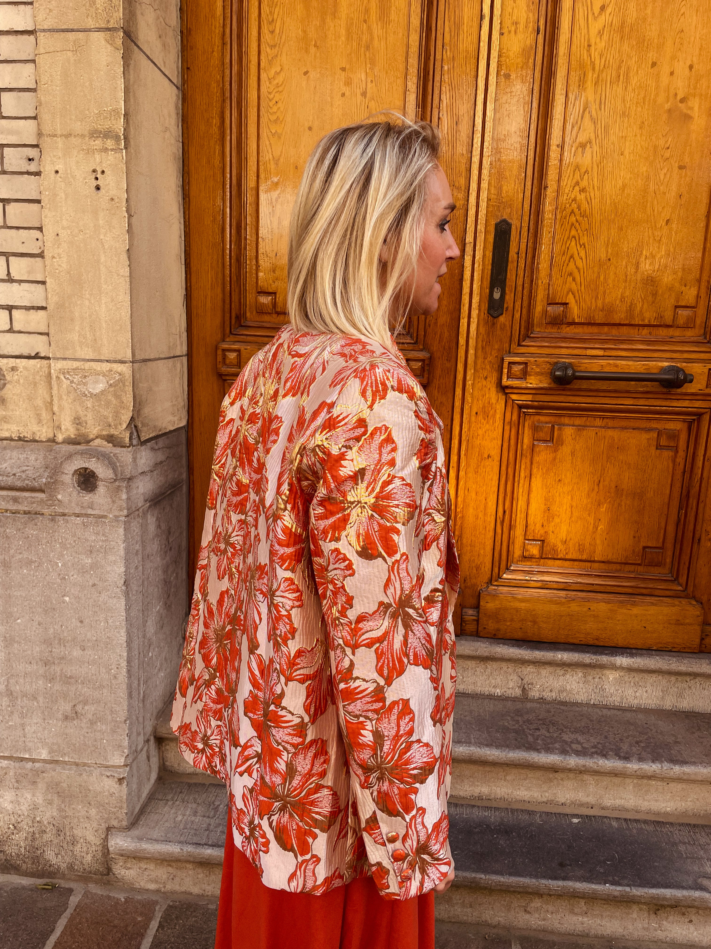 Layla Blazer gebloemd metallic