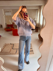 Nori trui lichtblauw korte mouw