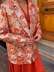 Layla Blazer gebloemd metallic