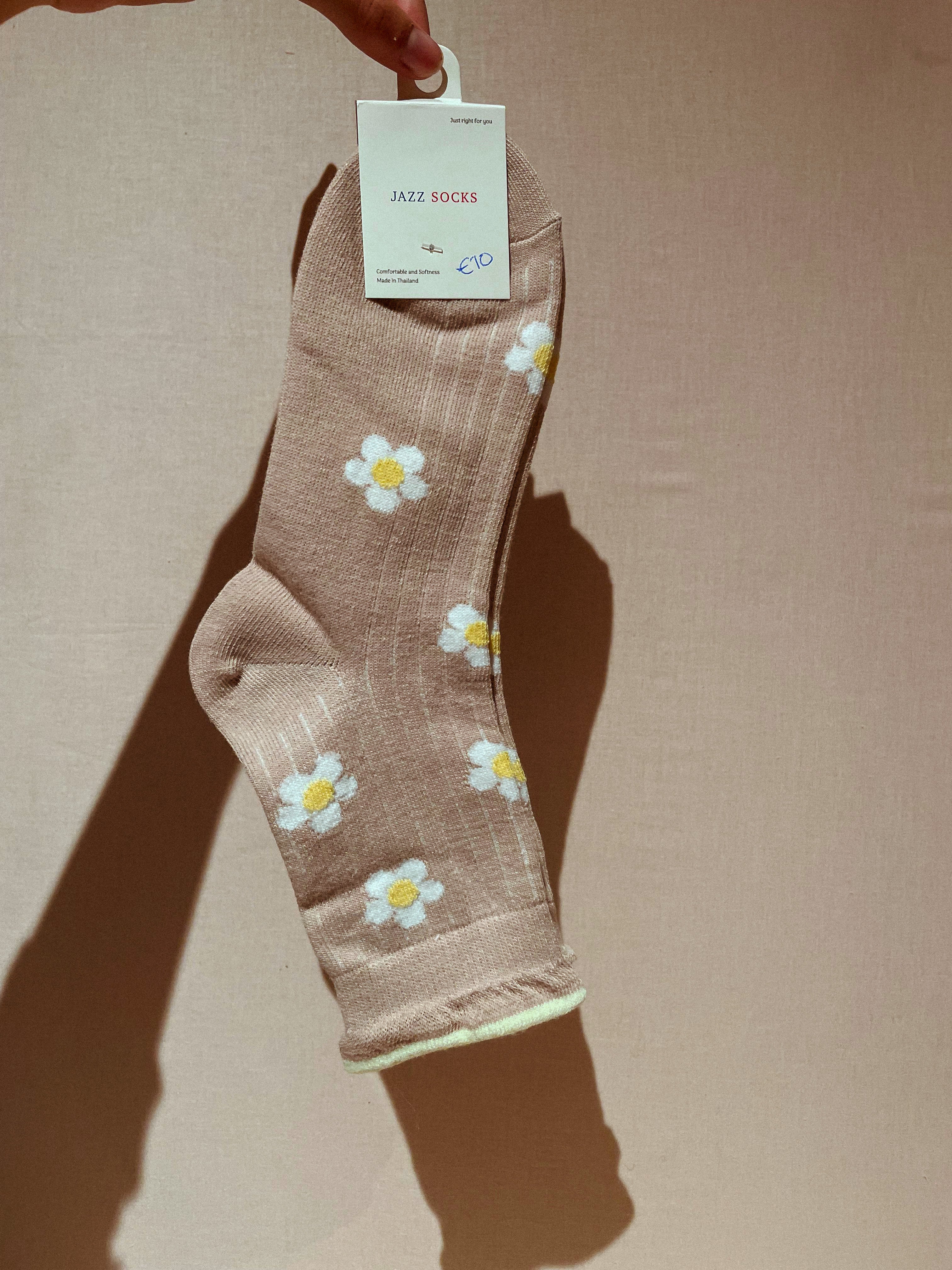 Flower kousjes beige