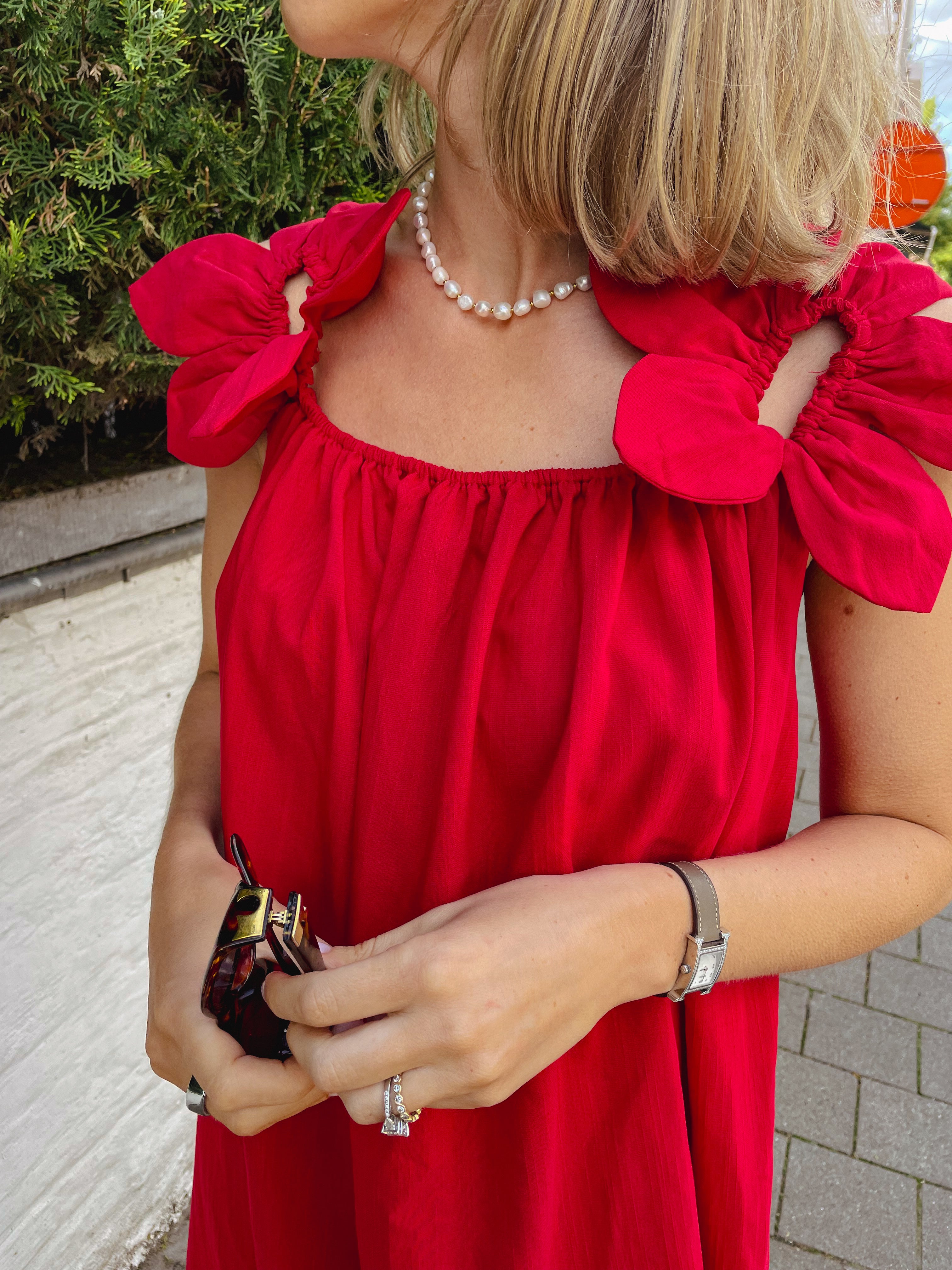 Mafalda maxijurk rood
