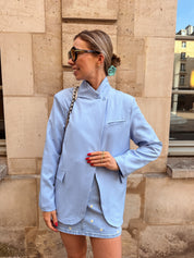 Emma wrap blazer lichtblauw