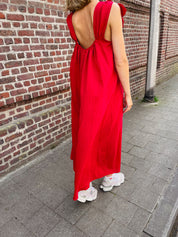 Mafalda maxijurk rood