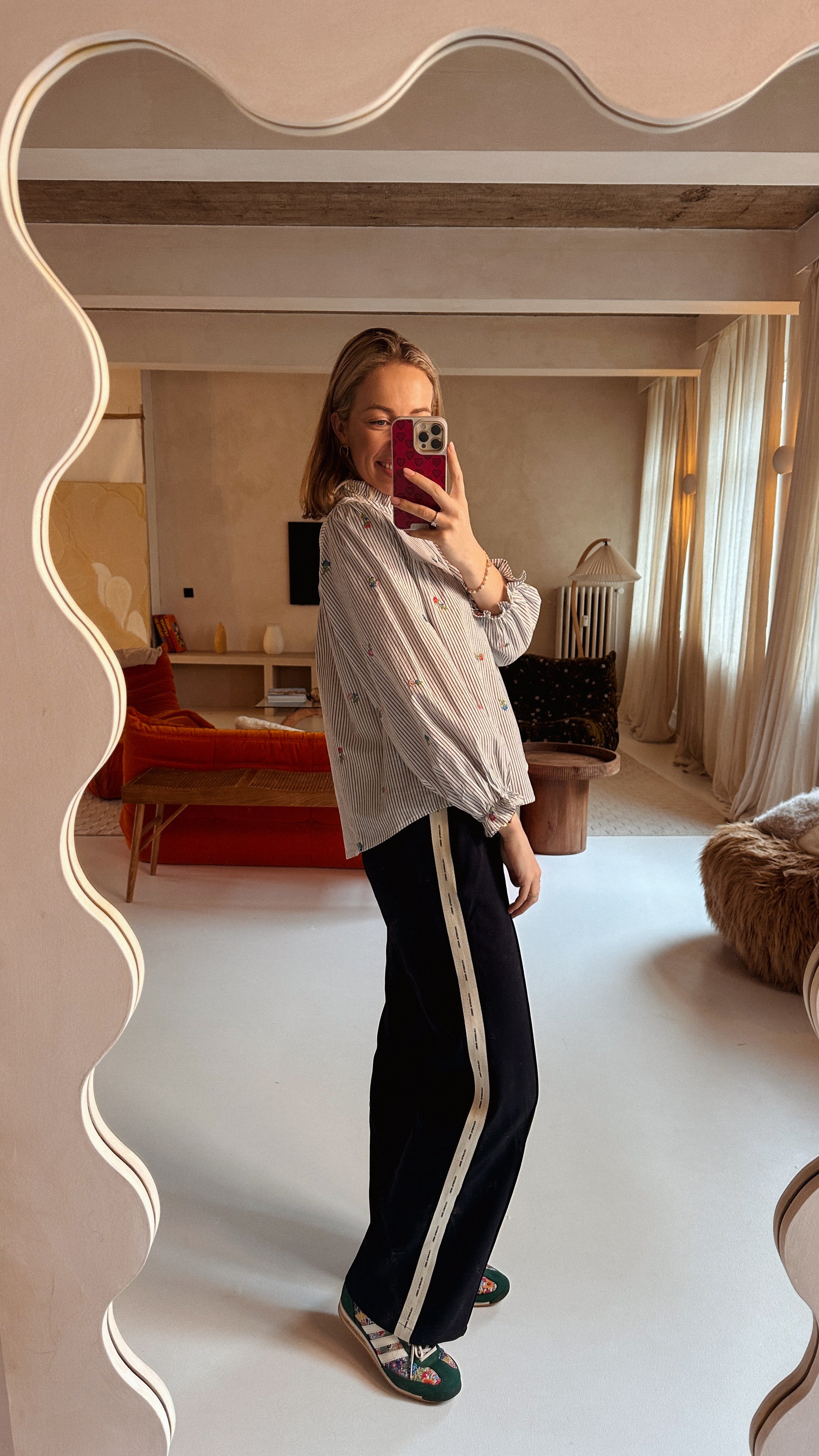 Aveline blouse gestreept gebloemd