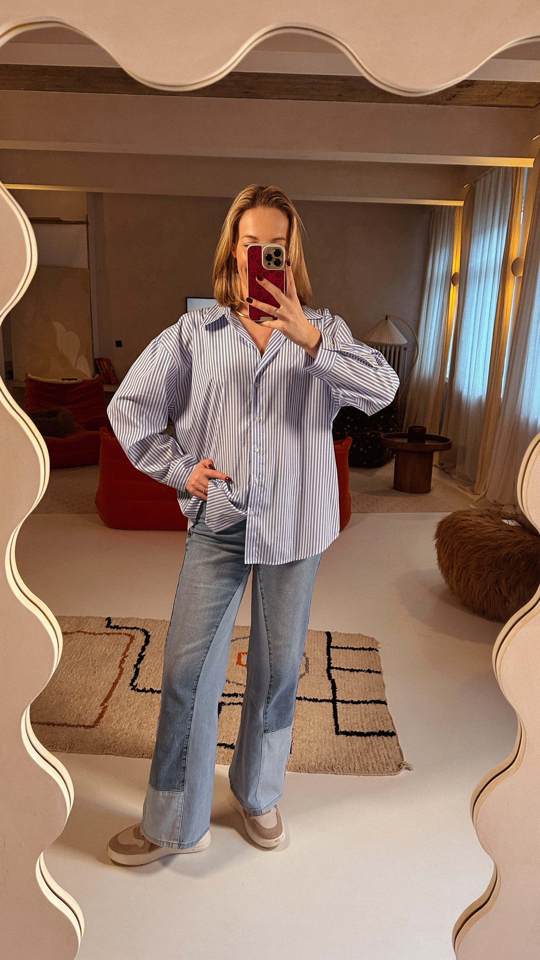 Lena blouse blauw gestreept