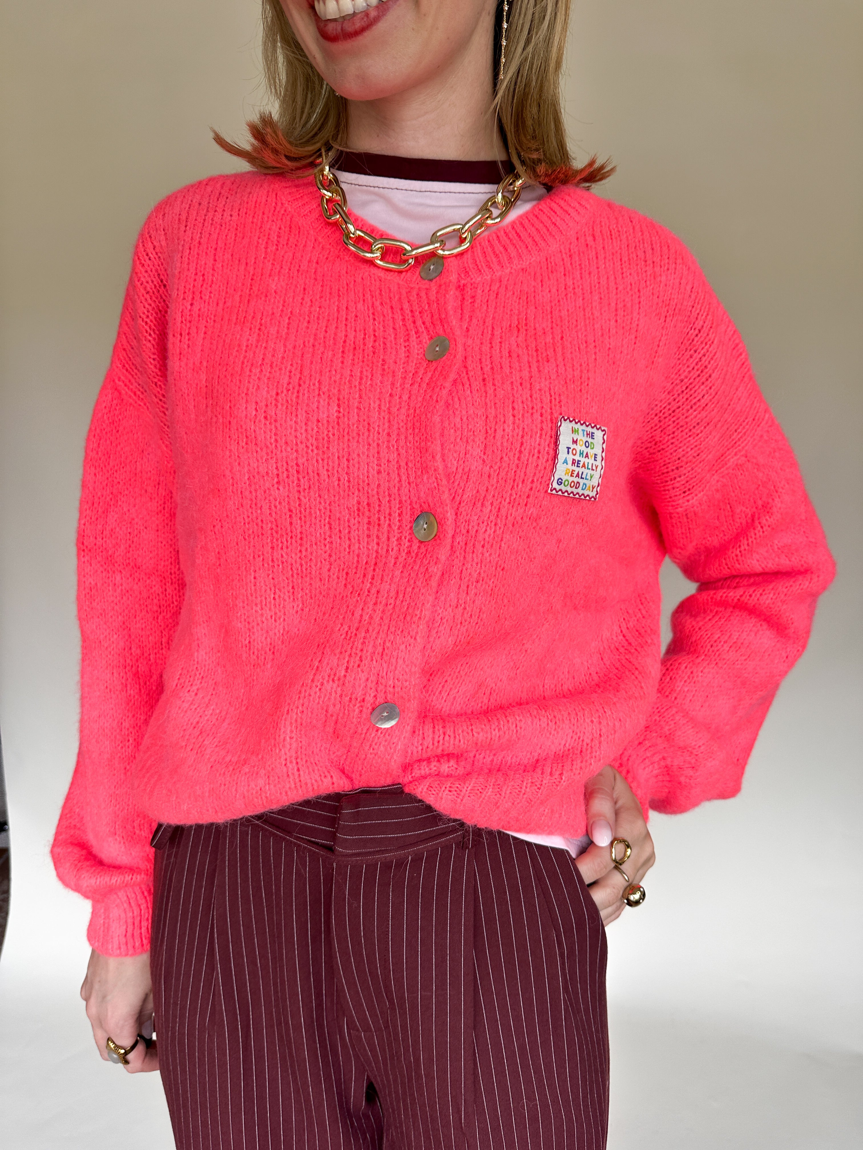 Zoë gilet zalmroze