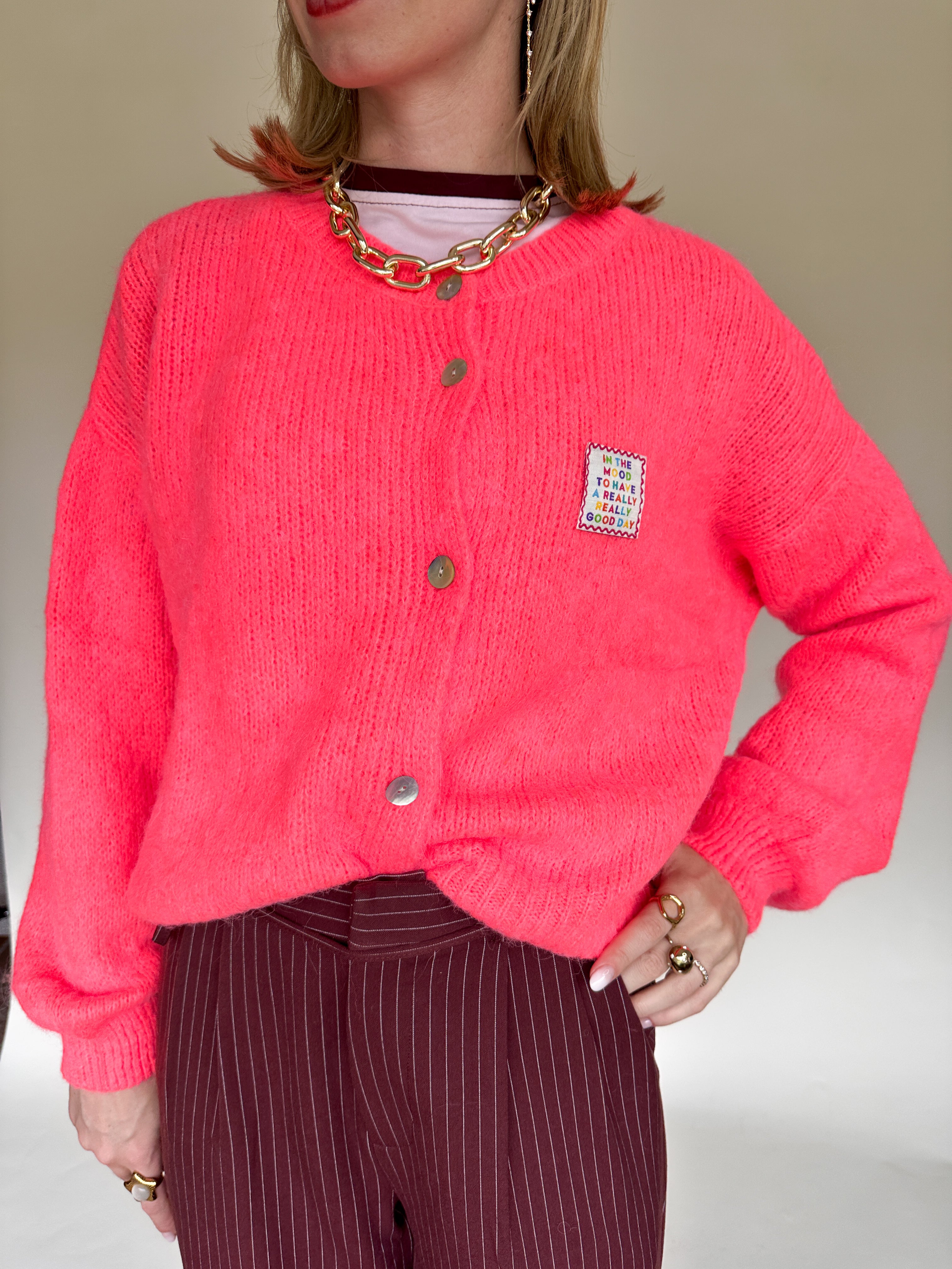 Zoë gilet zalmroze