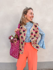 Carla kanten top blauw