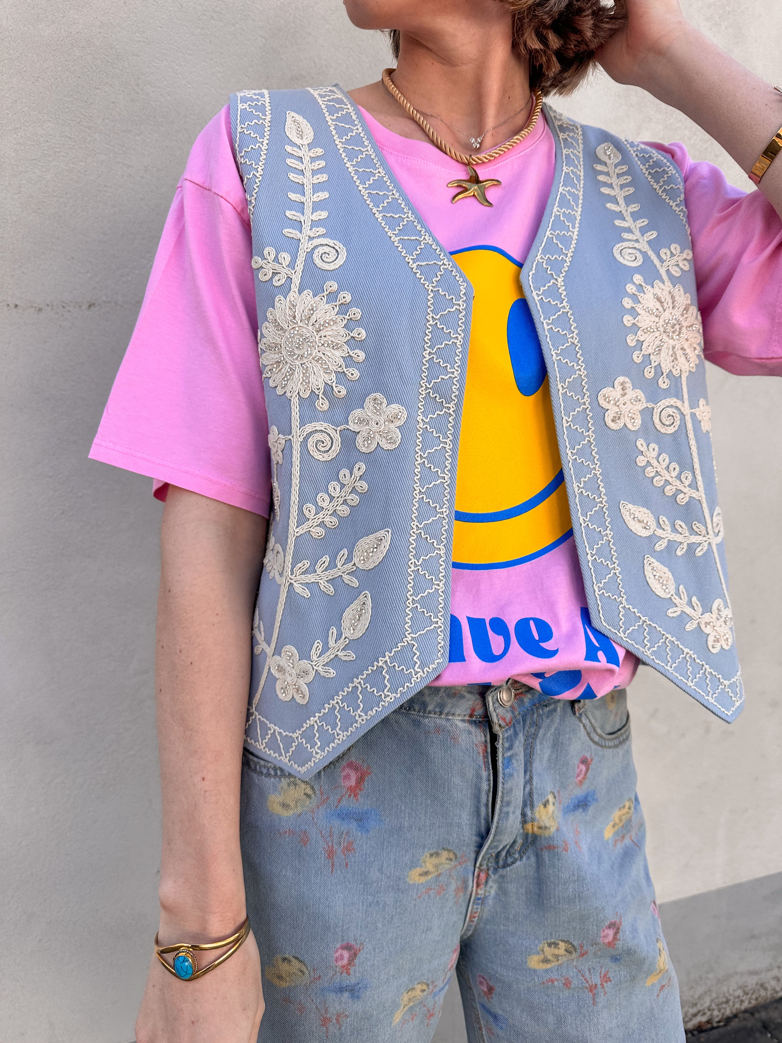 Andrea gilet blauw