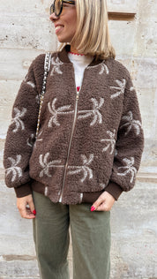 Palmtree fleece bruin