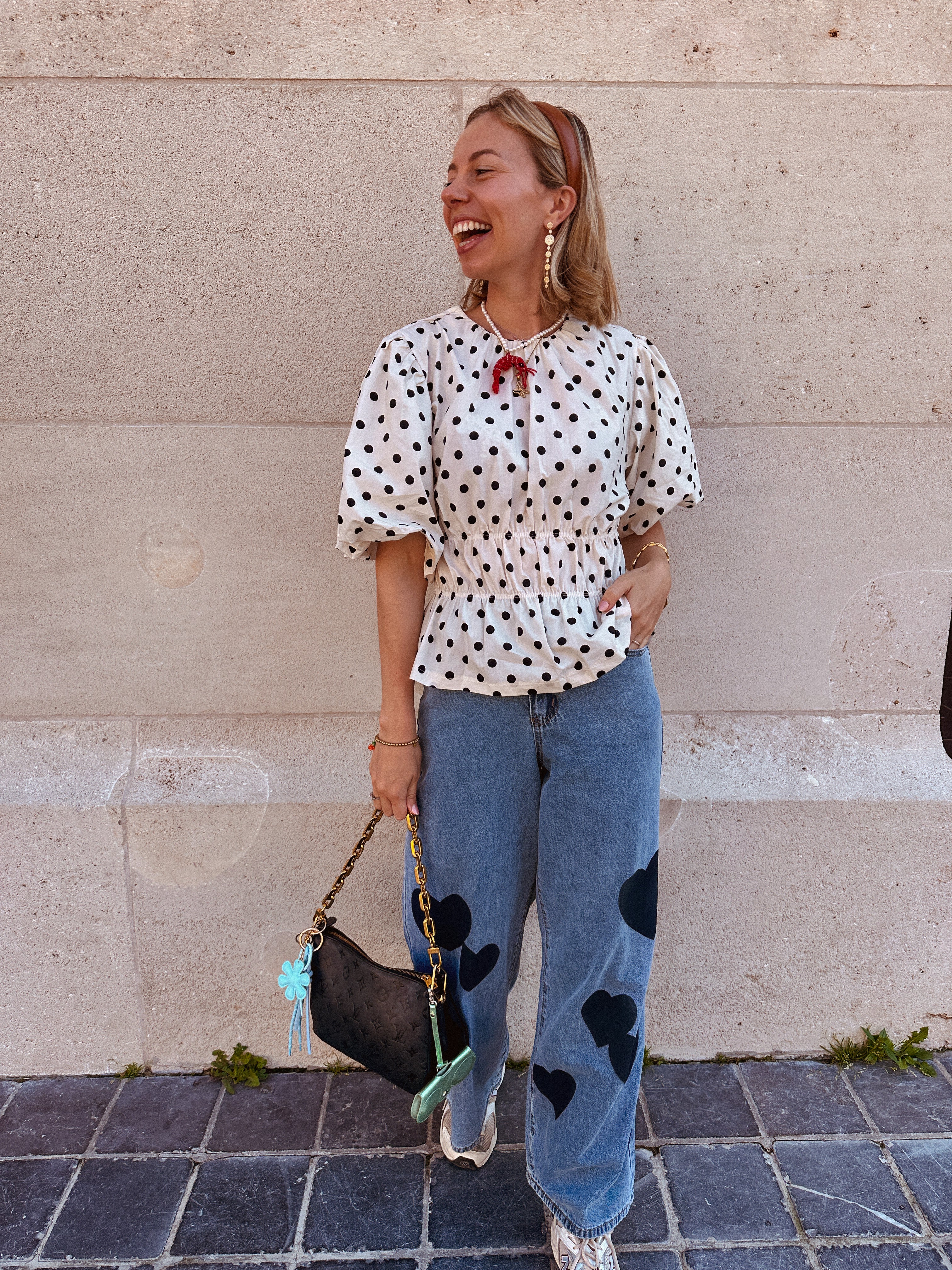 Jovie polka dot blouse wit