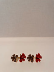 Vienna oorbellen burgundy goudkleurig