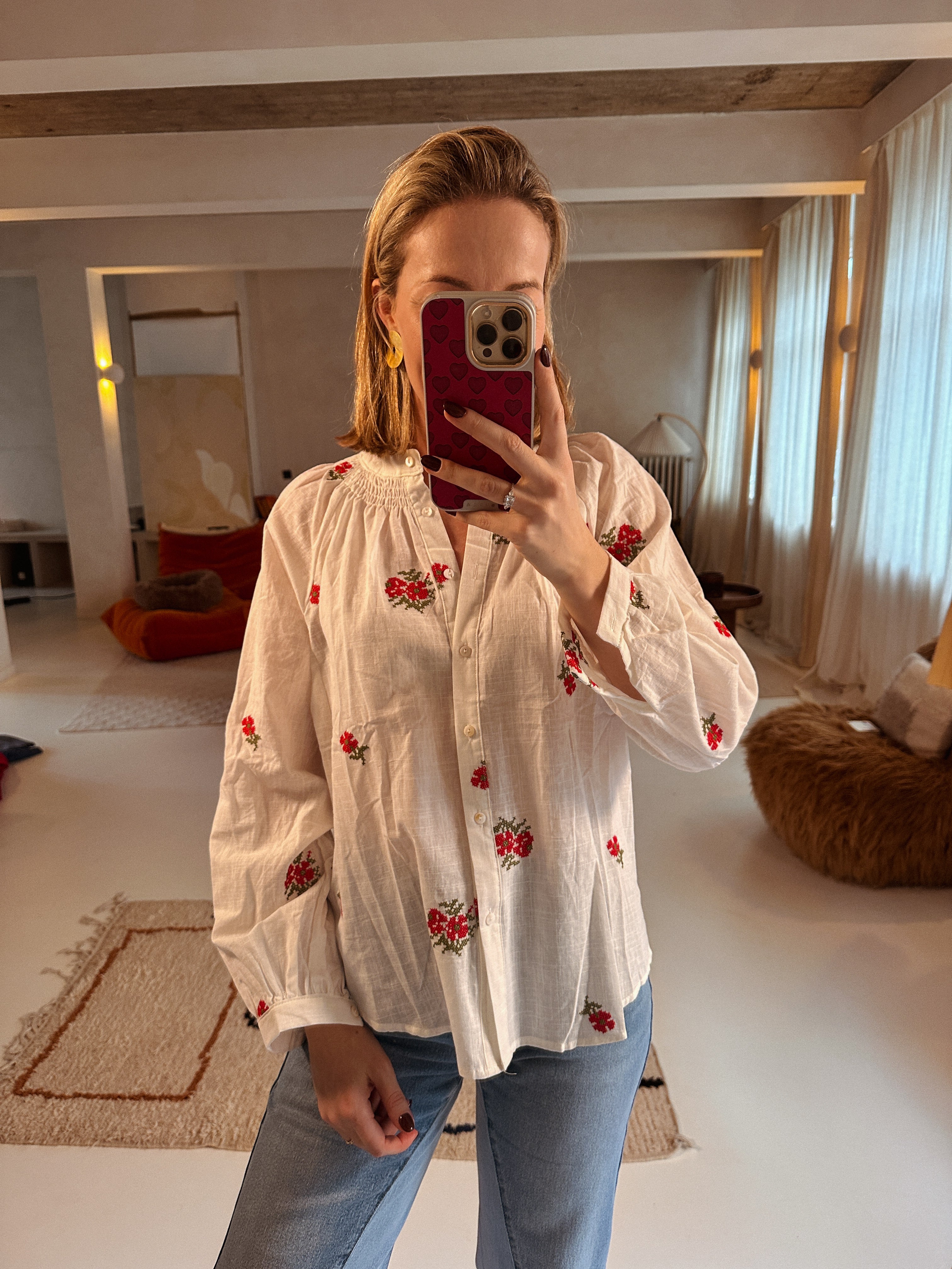 Rose blouse wit