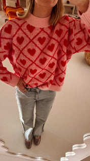 Elin trui met hartjes
