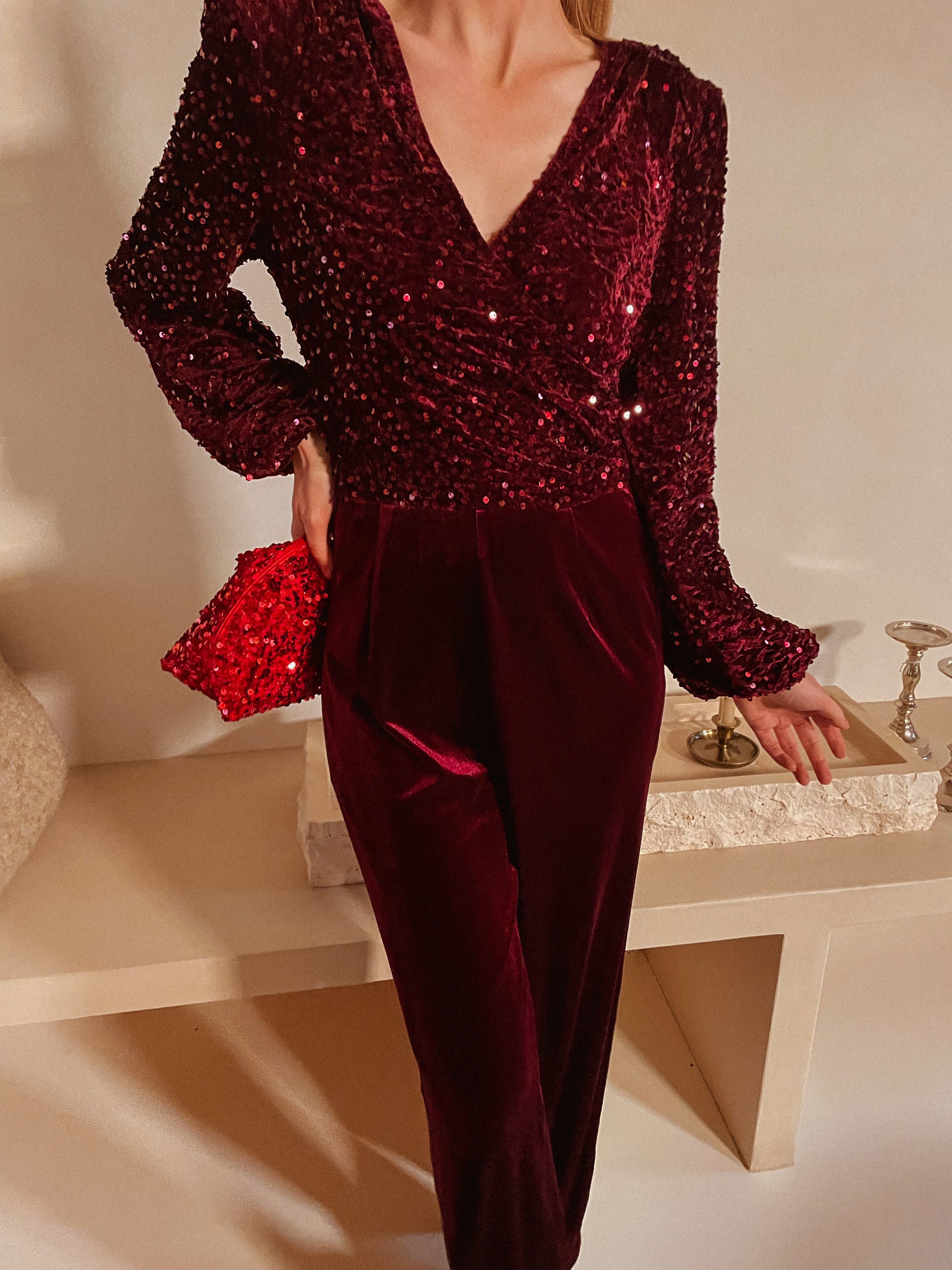 Evania jumpsuit burgundy