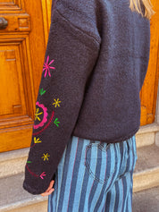 Lima gilet blauw geborduurd