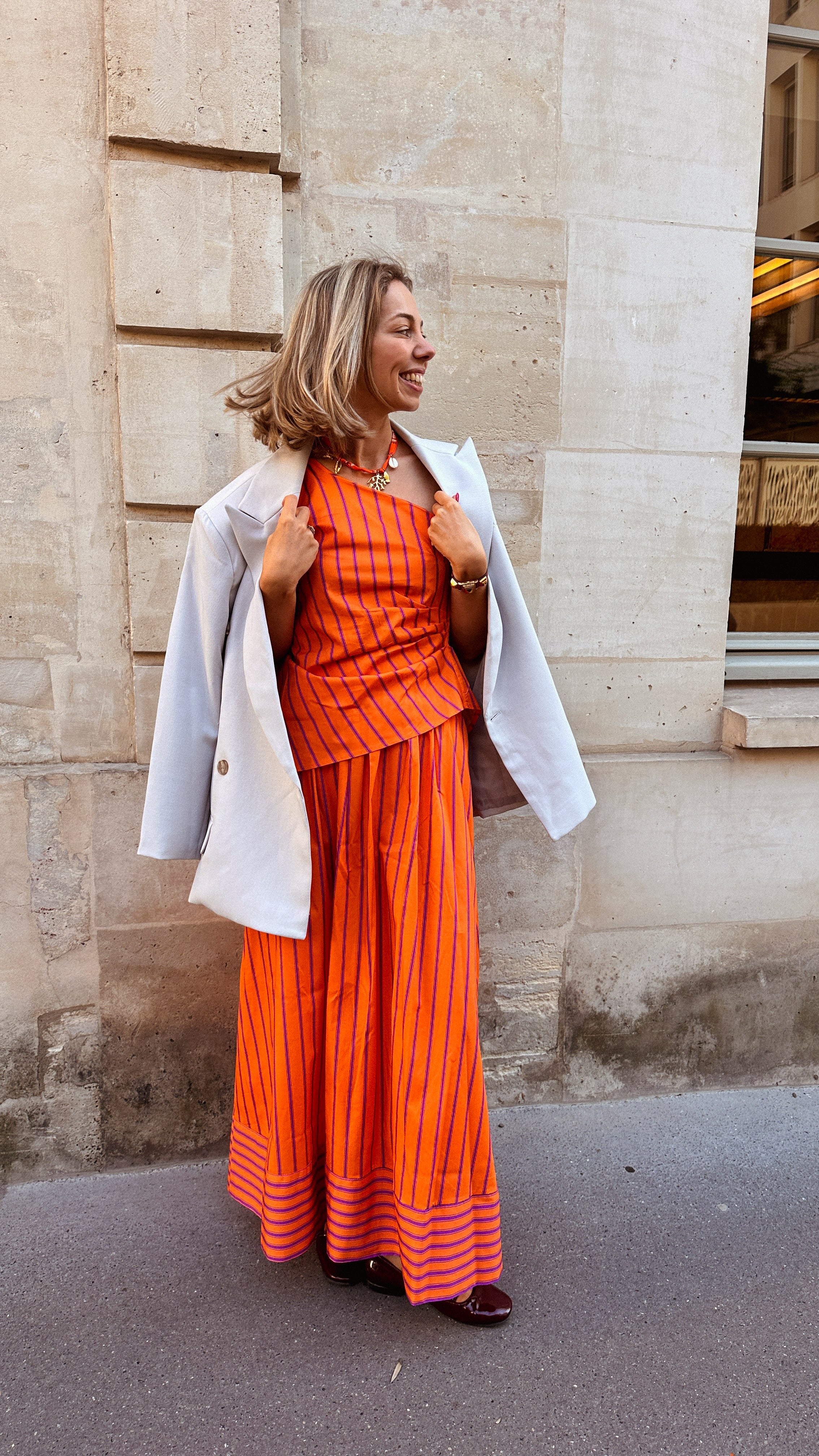 Florence set oranje gestreept