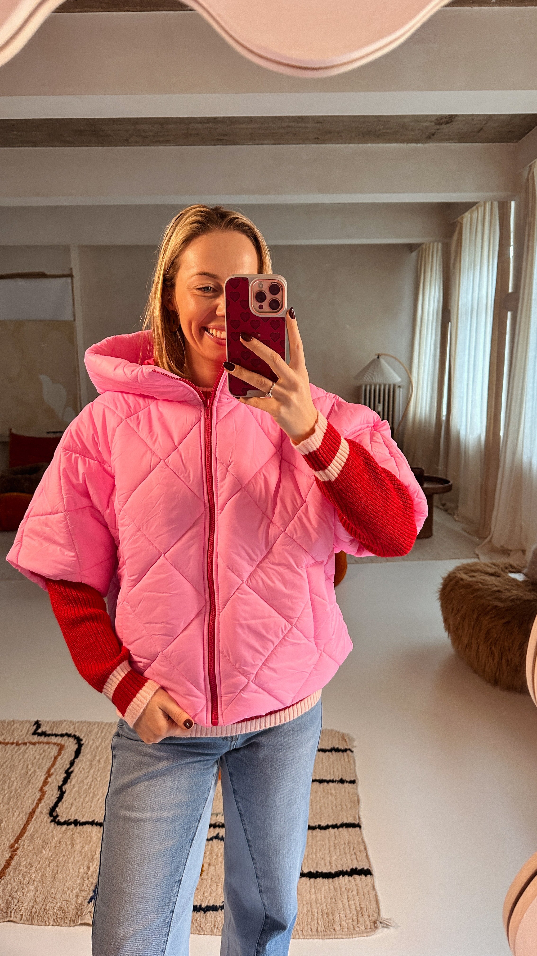 Linnea jas roze korte mouw