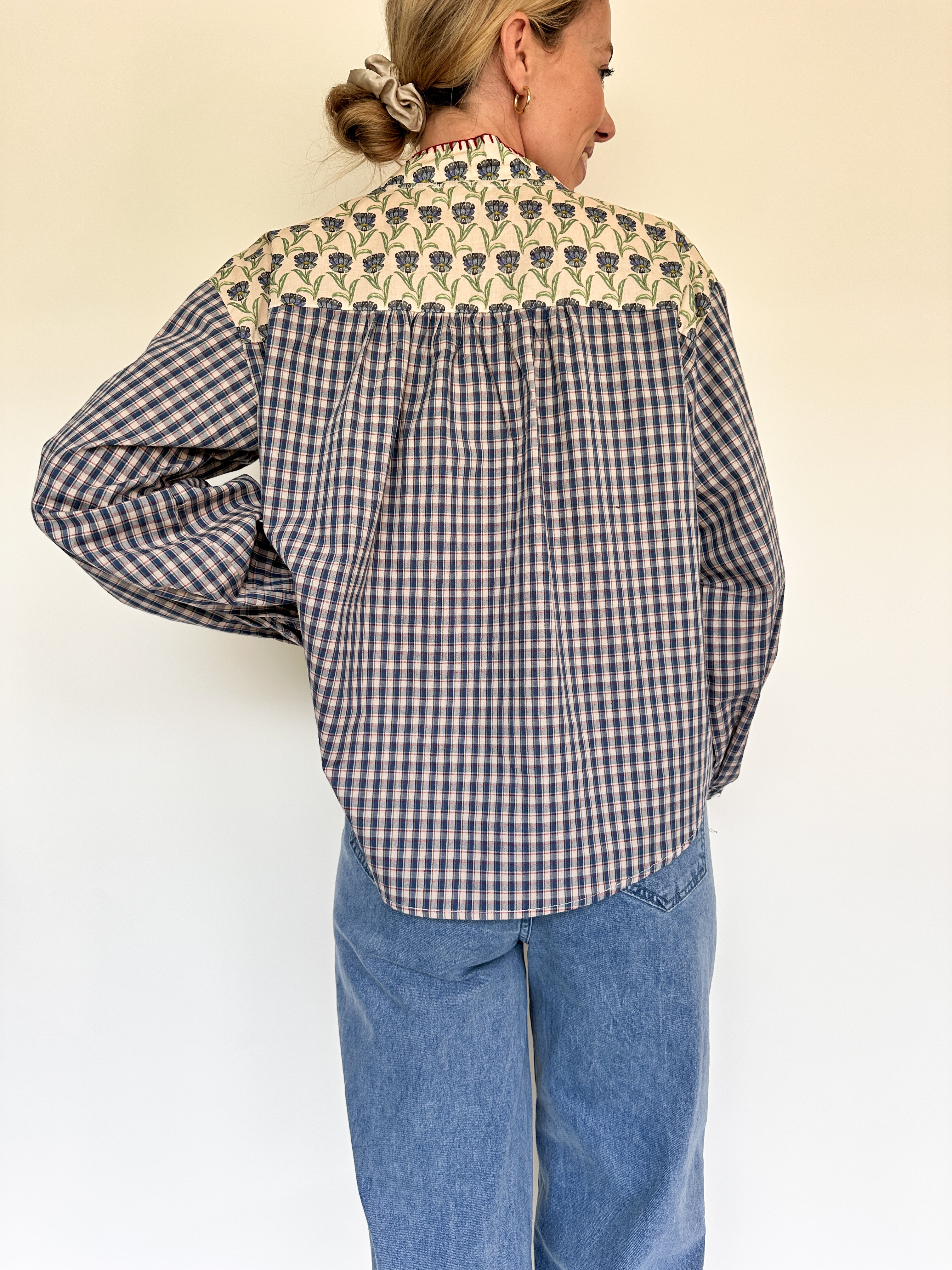 Myla blouse geruit gebloemd