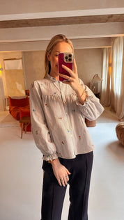 Aveline blouse gestreept gebloemd