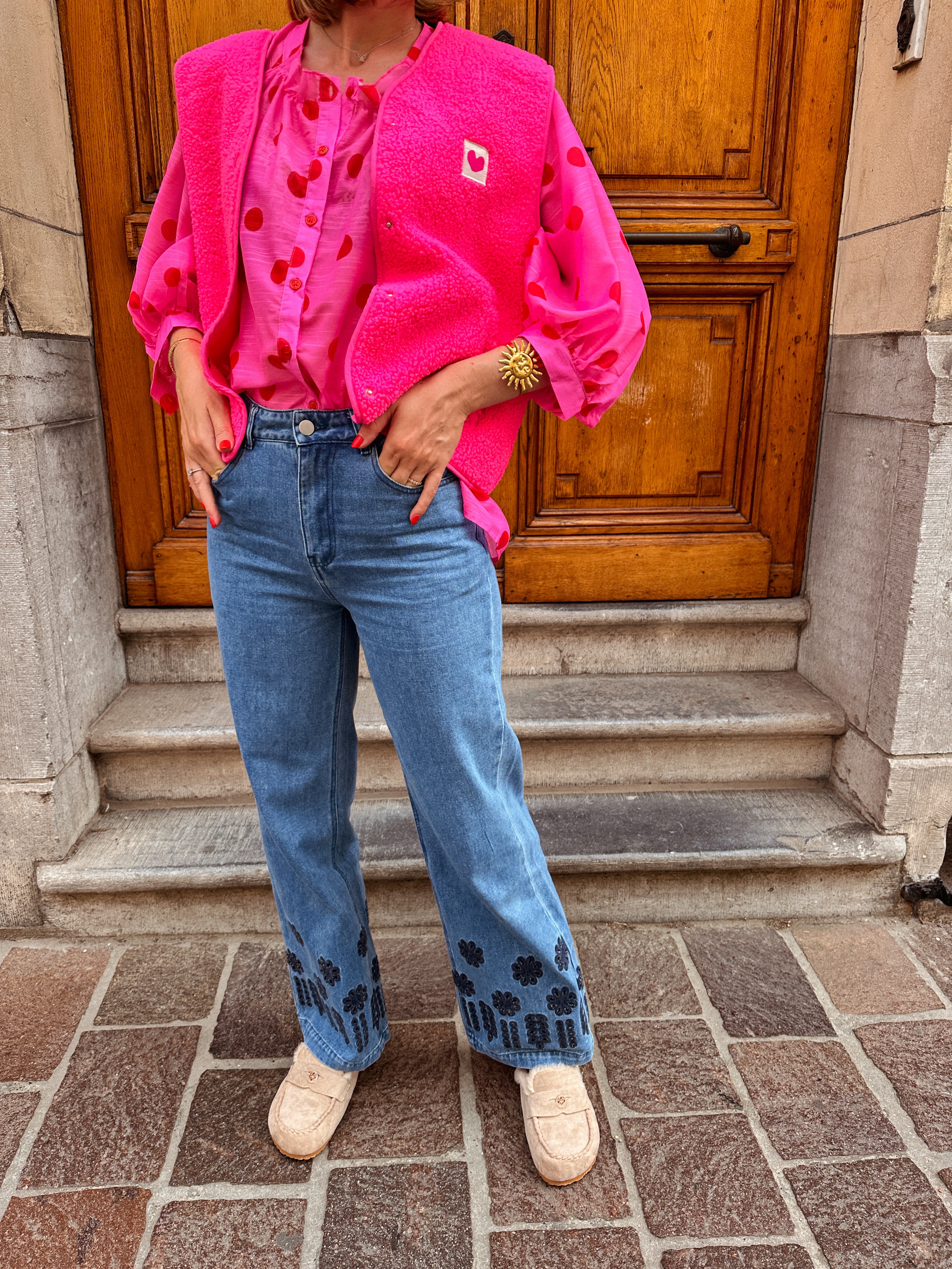 Liora jeans gebloemd