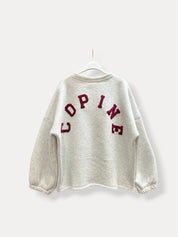 Copine sweater grijs/bordeaux