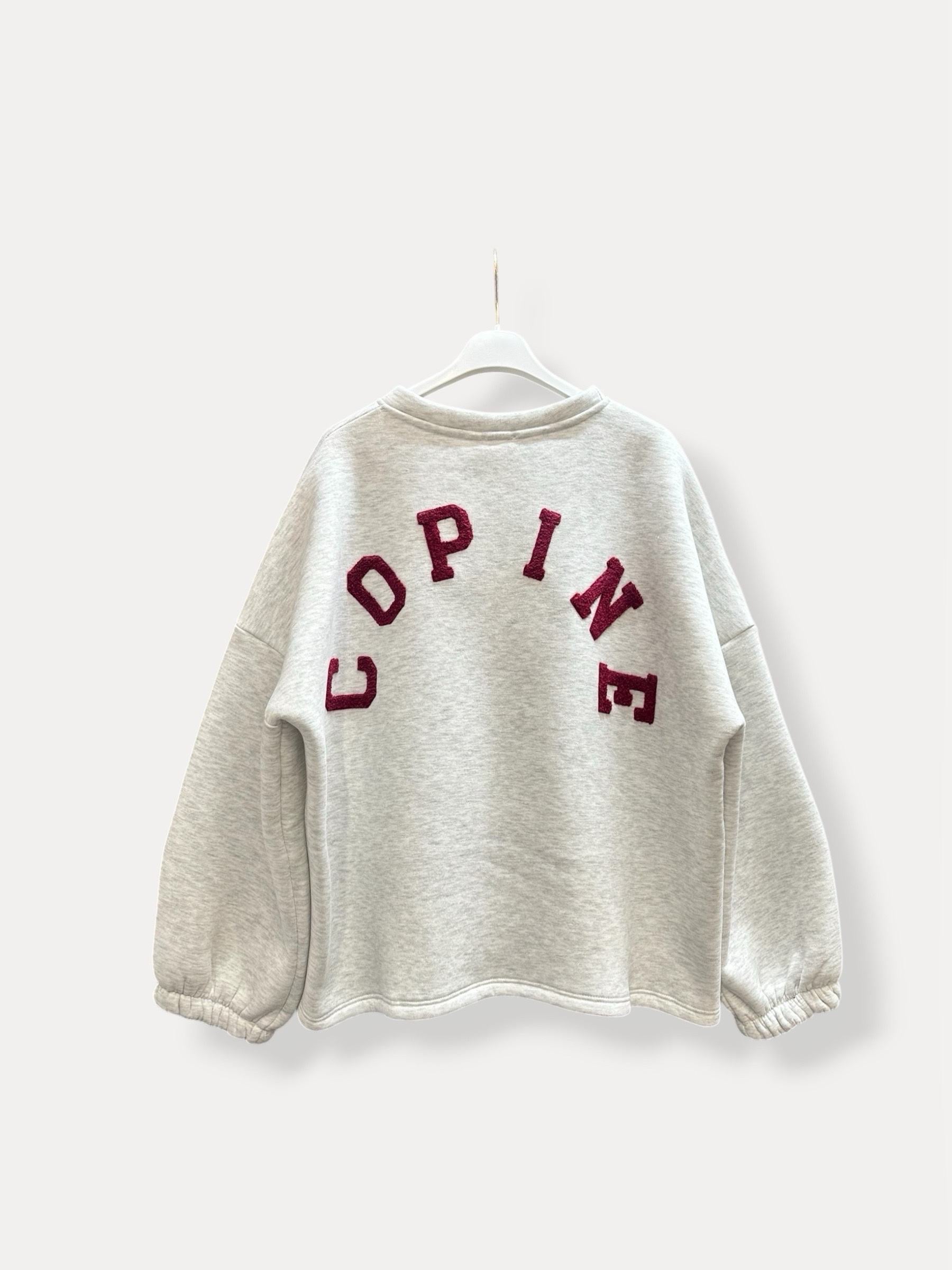 Copine sweater grijs/bordeaux