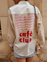 Café lovers club butteryellow blouse