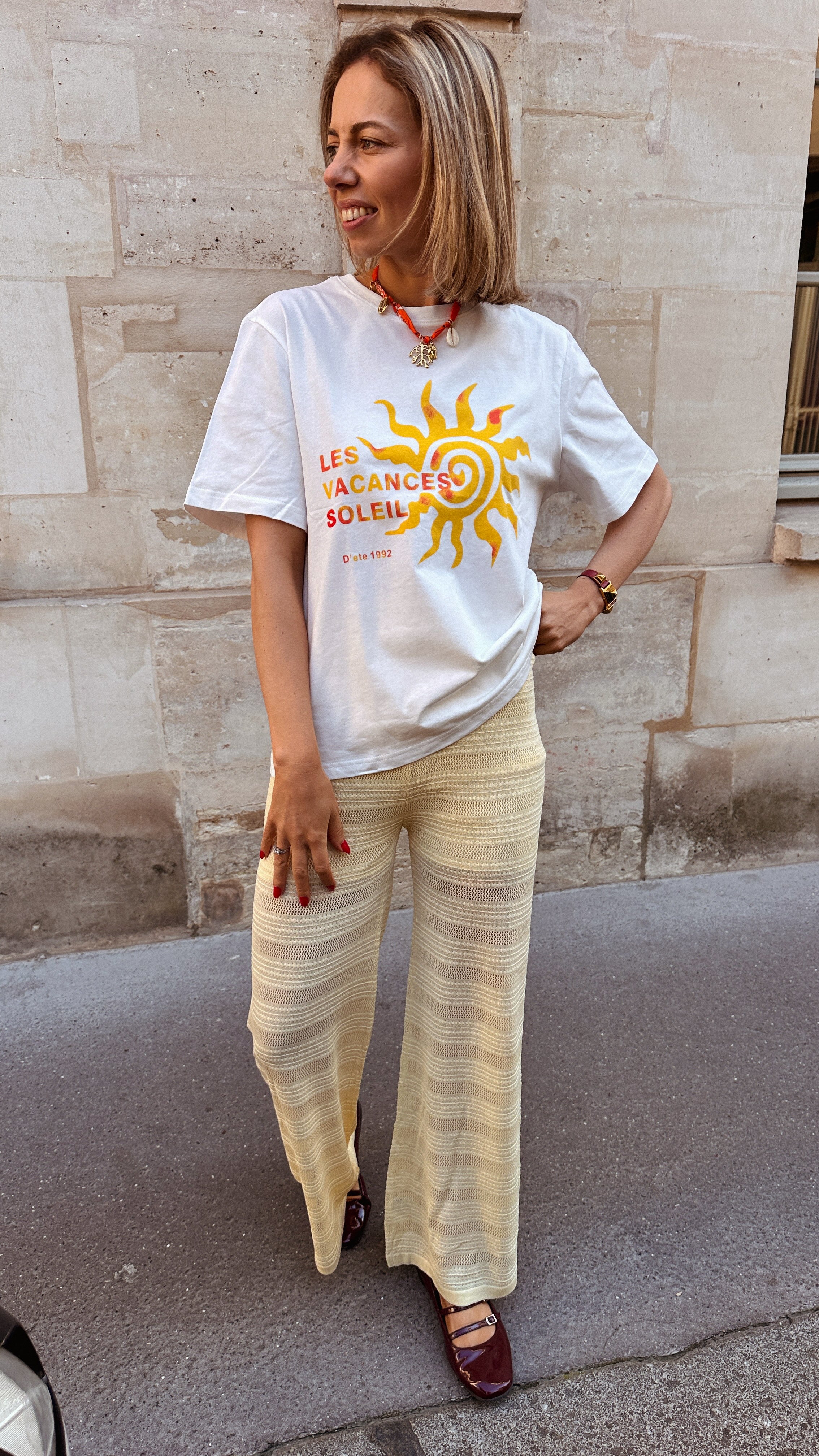 Soleil katoenen T-shirt wit