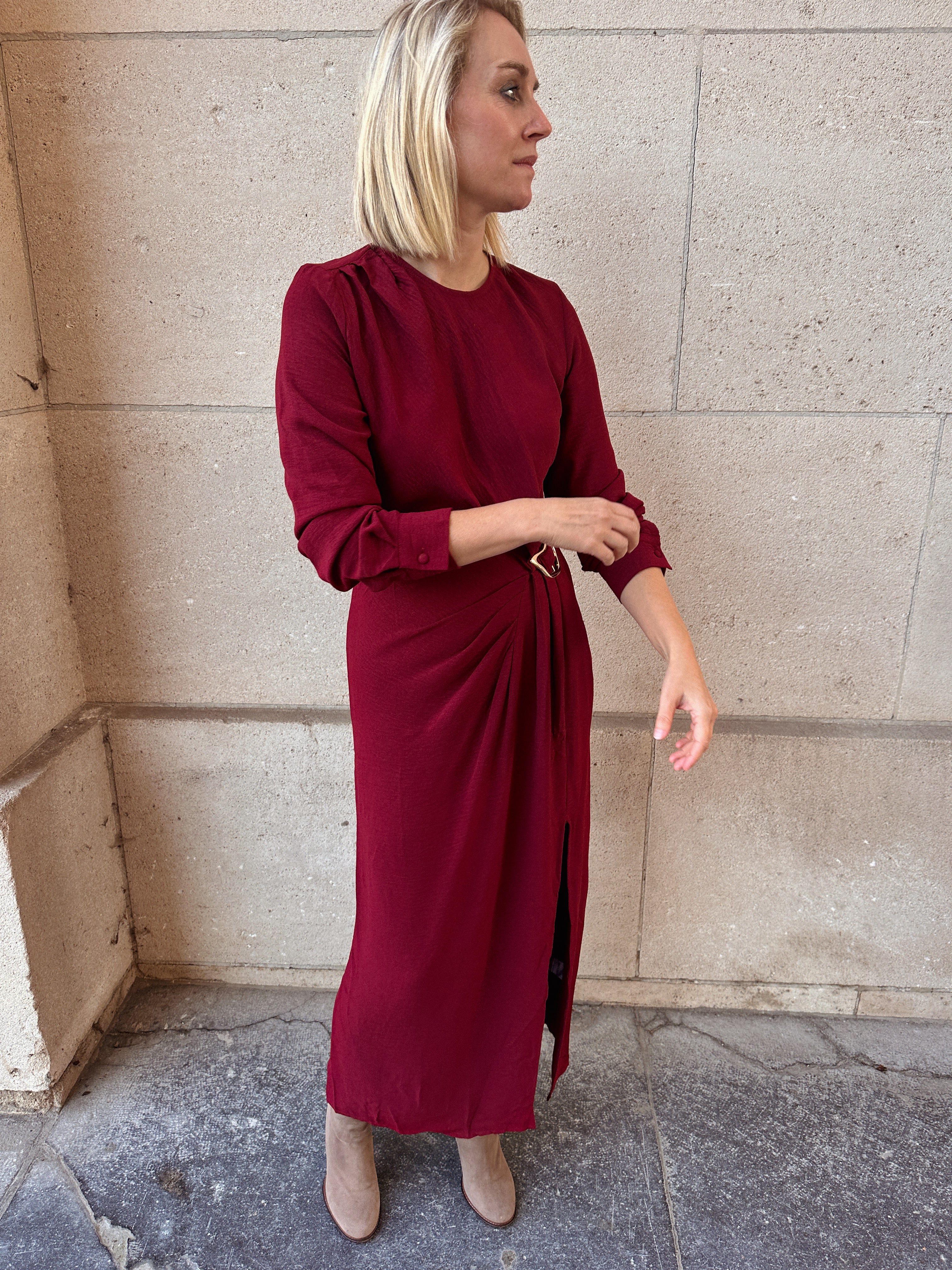 Nina jurk Bordeaux