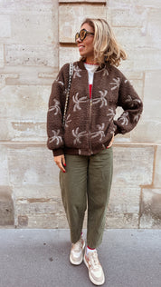 Palmtree fleece bruin