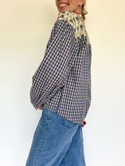 Myla blouse geruit gebloemd