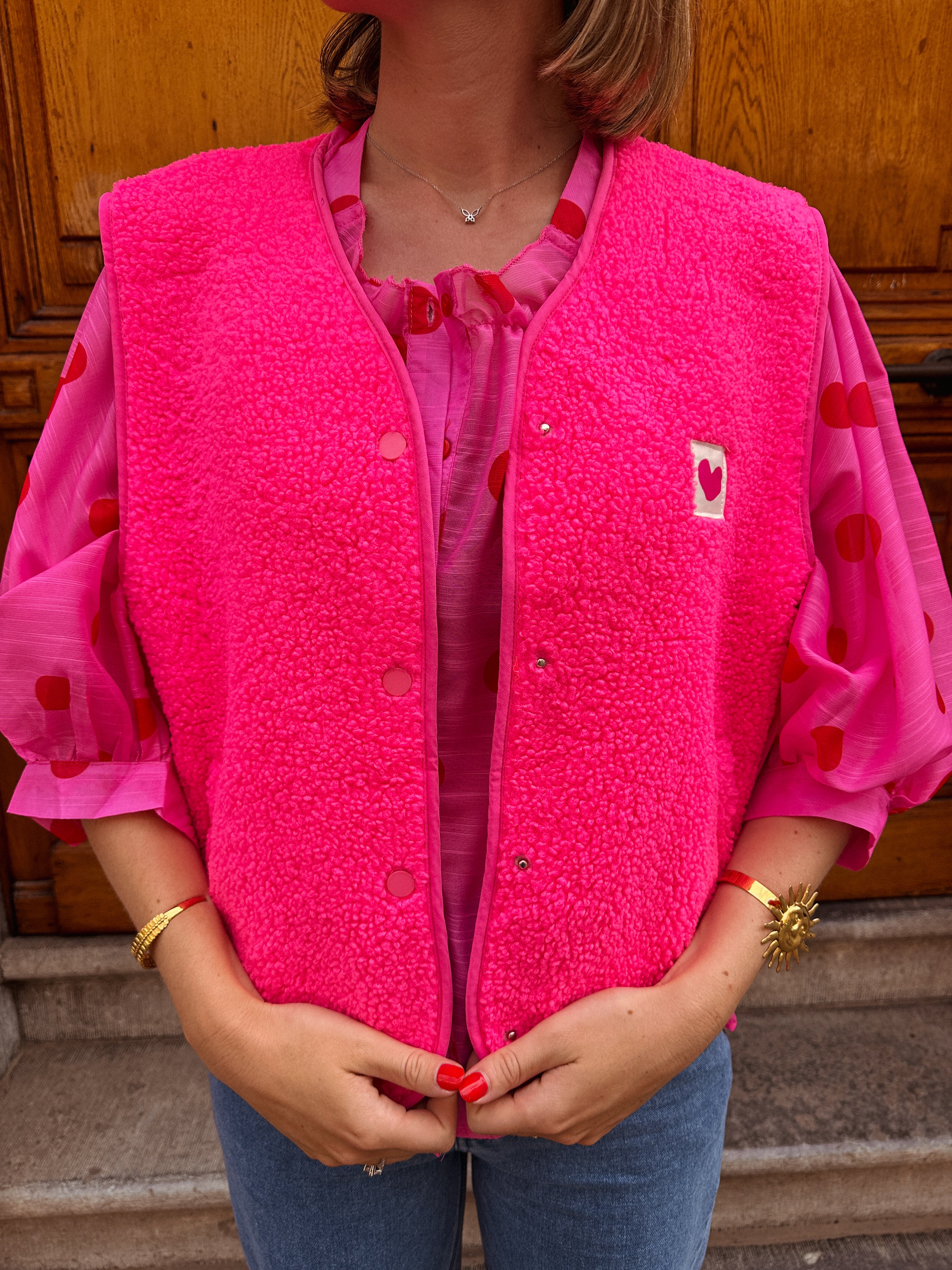 Nanja bodywarmer roze
