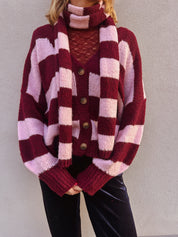 Noena gilet gestreept met sjaal