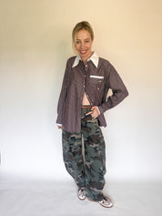 Paula blouse bruin gestreept