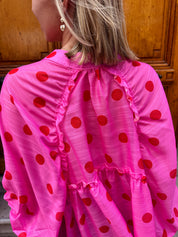 Jolie blouse met bollen roze